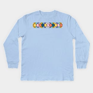 Pastel colours geometric pattern Kids Long Sleeve T-Shirt